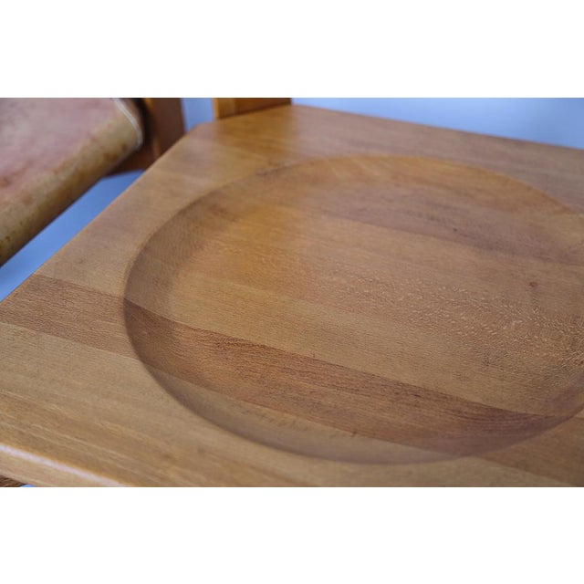 Dining Chairs in Beech & Cognac Leather by Pierre Chapo, 1960s, Set of 4 For Sale - Image 13 of 18