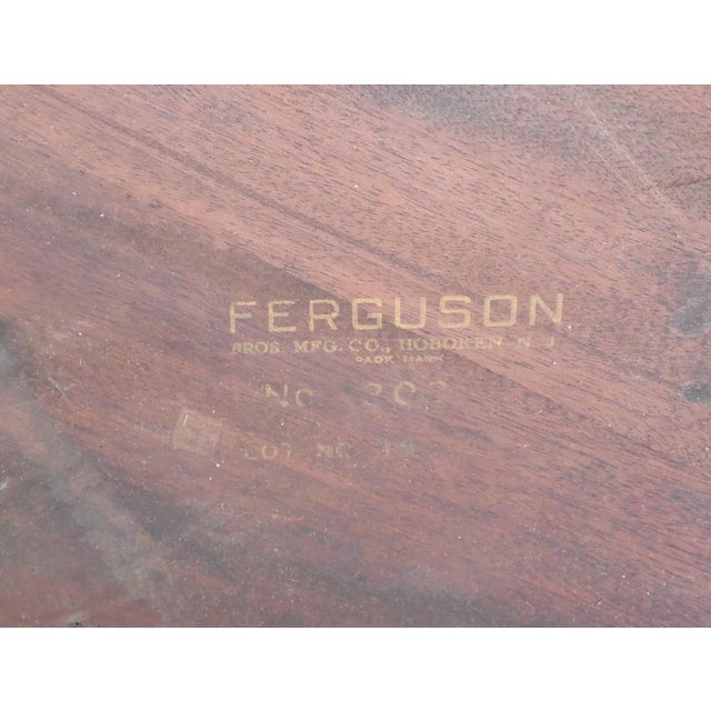 Vintage Ferguson Regency Mahogany Red Leather Top Center Table For Sale - Image 12 of 12