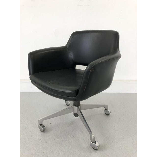 Animal Skin Leather Office Chair, 1960s For Sale - Image 7 of 15
