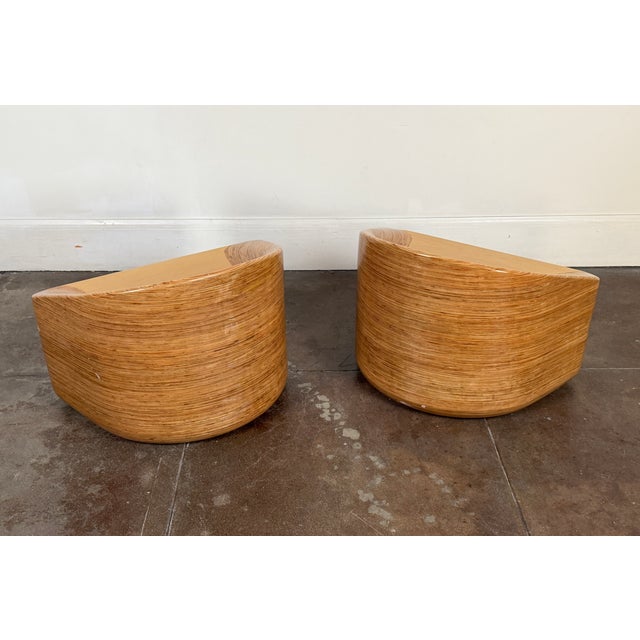 Beige Organic Modern Stacked Plywood Lounge Chairs For Sale - Image 8 of 18