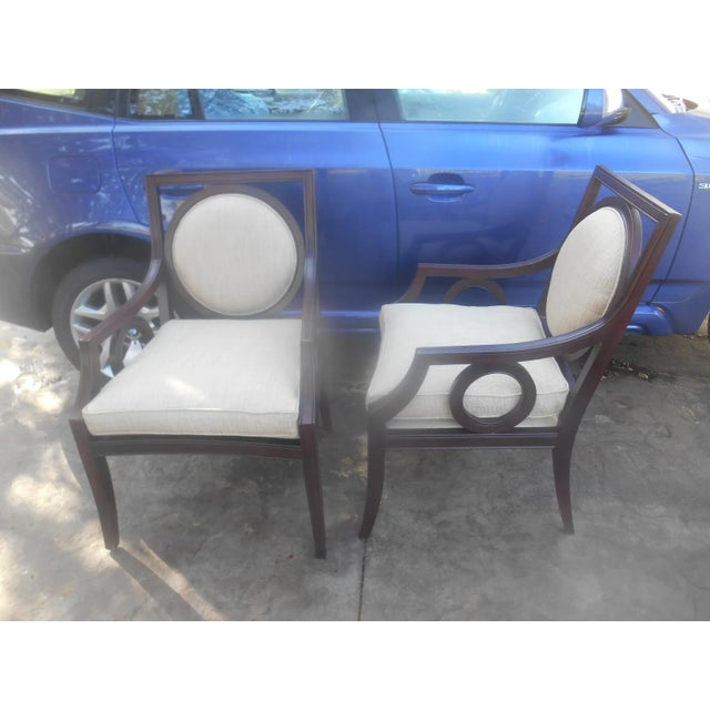 Wood Gorgeous Designer Executive Lounge / Fireside Chairs- Pair For Sale - Image 7 of 9