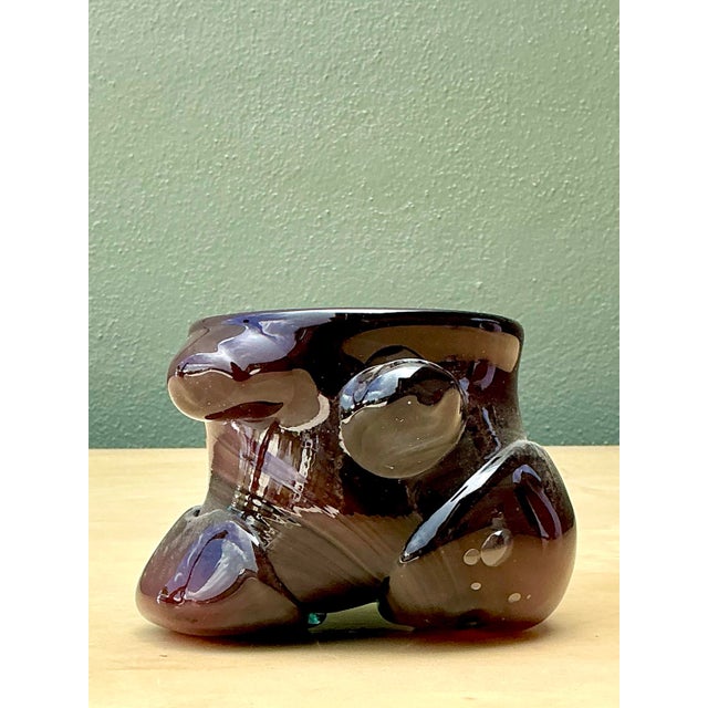 Brick Red Vintage Original Art Glass Bowl For Sale - Image 8 of 12