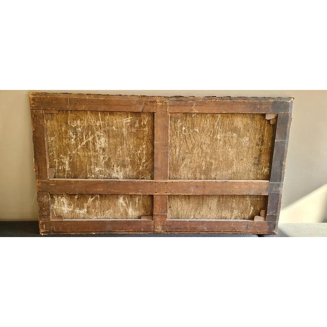 Blue View of the Castle, 1920s, Large Oil on Canvas For Sale - Image 8 of 10