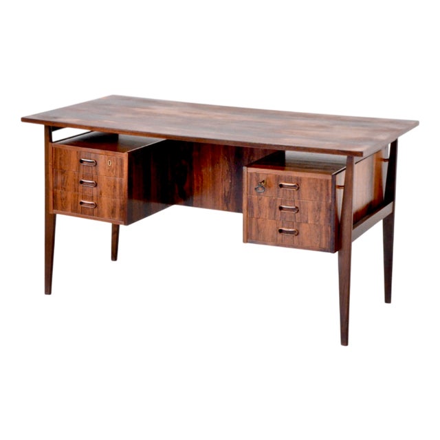 Mid-Century Modern Danish Executive Desk in Teak For Sale