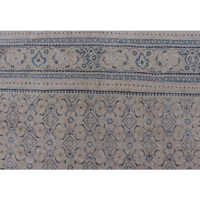 Textile Antique Persian Tabriz Rug With All-Over Small Tribal Design in Muted Tones 10'2 X 13'6 For Sale - Image 7 of 12