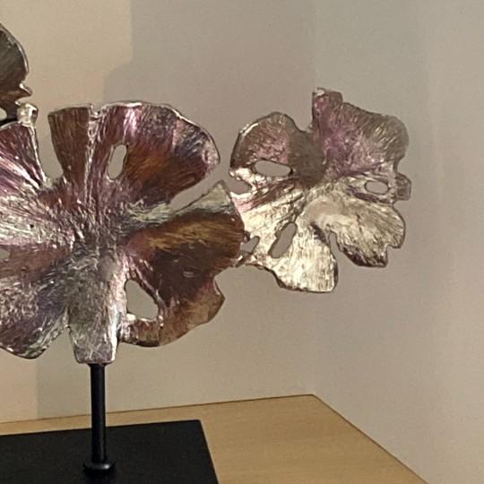 Metal Uttermost Contemporary Lotus Sculpture 26” X 18” Statement Piece Modern Décor (Model #17867) For Sale - Image 7 of 18