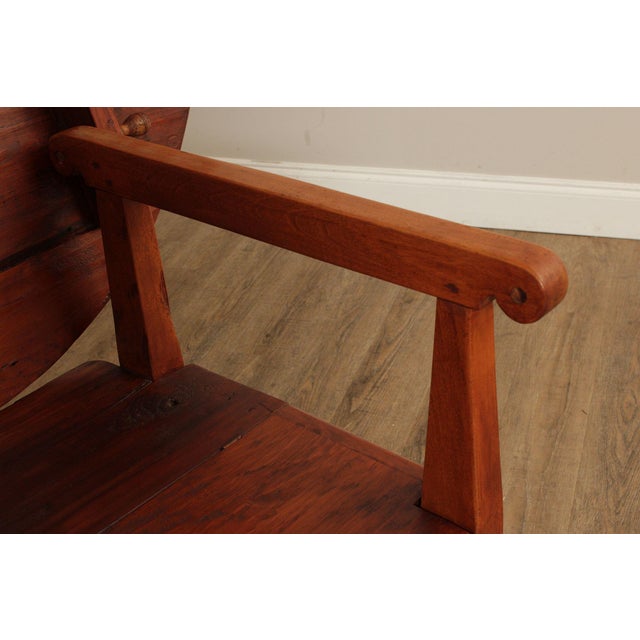 Antique Softwood Round Tilt Top Bench Dining Table For Sale - Image 11 of 12