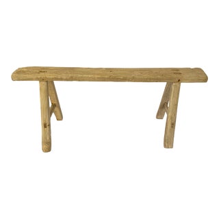 Antique Rustic Skinny Elm Bench For Sale