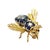 Vintage 14k Yellow Gold Sapphire & Diamond Fly Brooch For Sale - Image 4 of 11