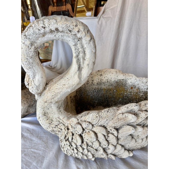 Early 20th Century French Concrete Swan Planters - A Pair For Sale - Image 9 of 12