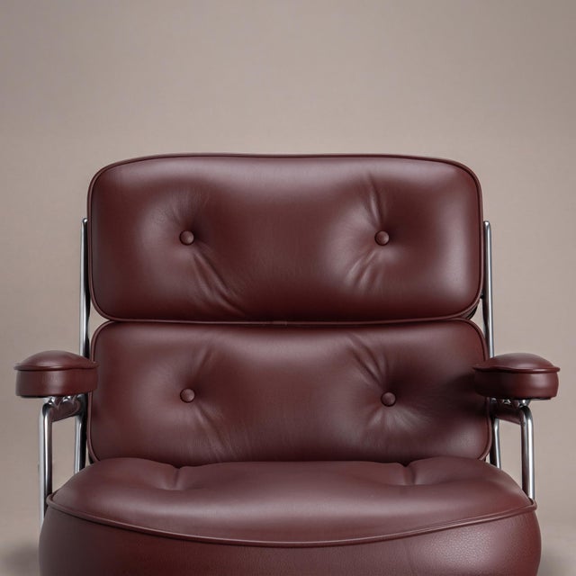 Eames Time Life Executive Chair in Original Bordeaux Leather by Herman Miller For Sale - Image 9 of 12