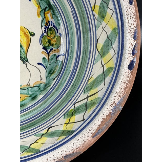 Spanish Triana Lebrillo Ceramic Plate with Painted Deer, 1940s For Sale - Image 6 of 11