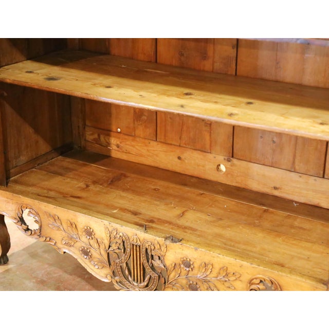 18th Century French Louis XV Carved Walnut Wedding Armoire From Provence For Sale - Image 9 of 18