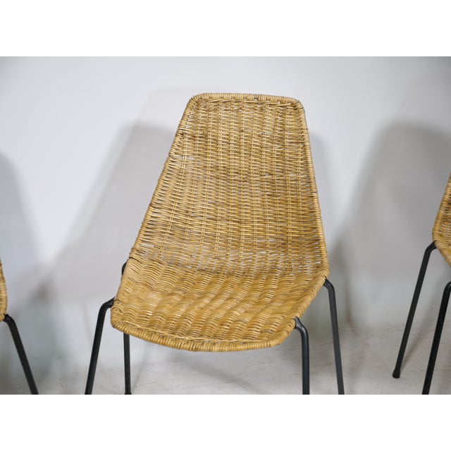 Basket Chairs in Wicker and Metal by Gian Franco Legler, 1960s, Set of 3 For Sale - Image 9 of 12