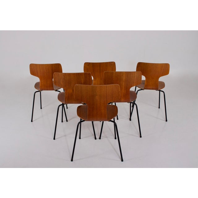 1960s Vintage 3103 Chairs by Arne Jacobsen for Fritz Hansen, 1963, Set of 6 For Sale - Image 5 of 11