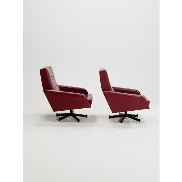 Vintage Lounge Chairs in Leatherette, 1950s, Set of 2 For Sale - Image 4 of 11