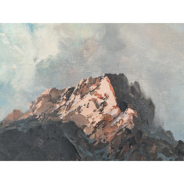Arno Lemke, Waxenstein and Alpspitze, 1950s, Oil on Canvas For Sale - Image 4 of 15