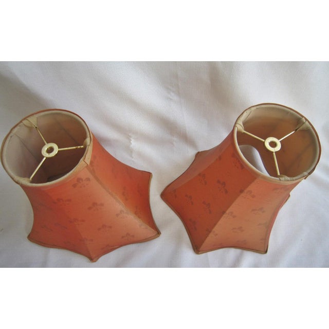 Vintage Silk Lamp Shades, Pair For Sale - Image 4 of 5