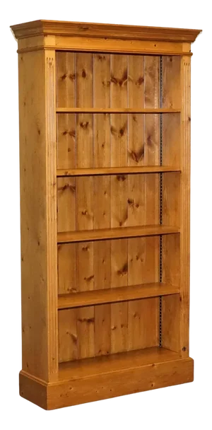 Vintage Pine Open Bookcase Display Cabinet with 5 Shelves