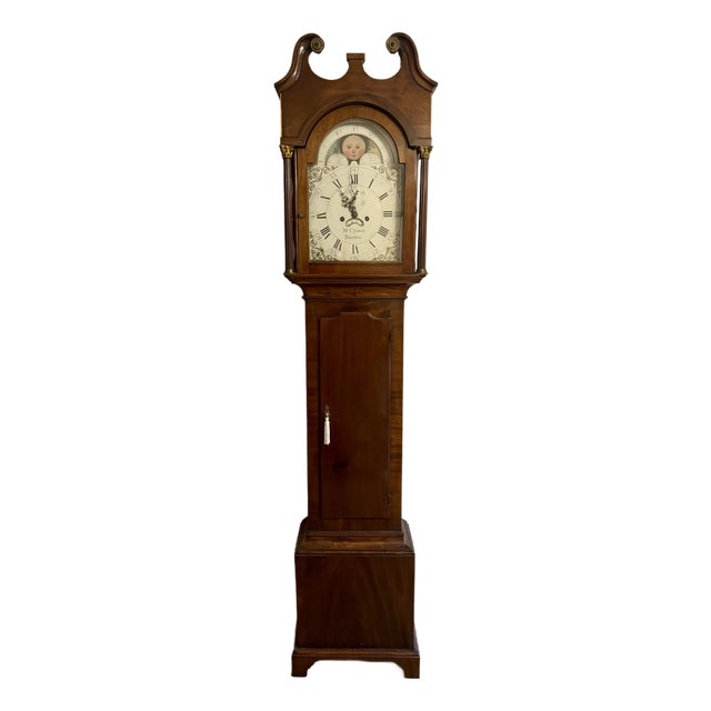 Antique George III Mahogany 8-Day Longcase Clock, 1800s For Sale