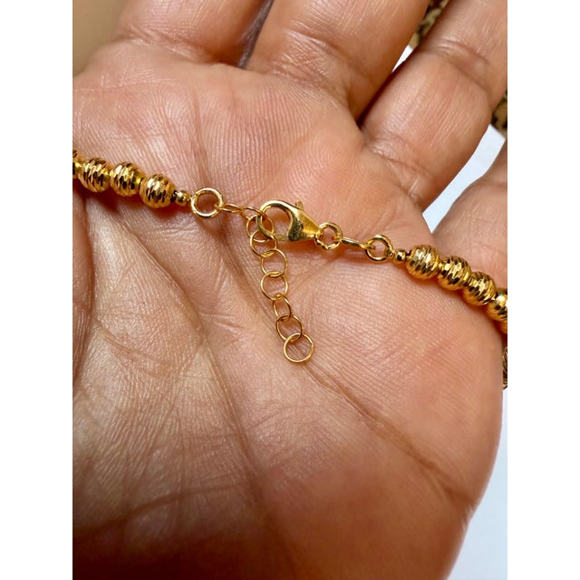 Vintage 18 Karat Yellow Gold 11 Gm, Ball Chain Necklace, 19 Inch Adjustable For Sale - Image 18 of 18