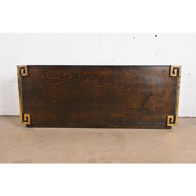 William Doezema for Mastercraft Mid-Century Modern Burl Wood and Brass Greek Key Sideboard Credenza, 1970s For Sale - Image 11 of 12
