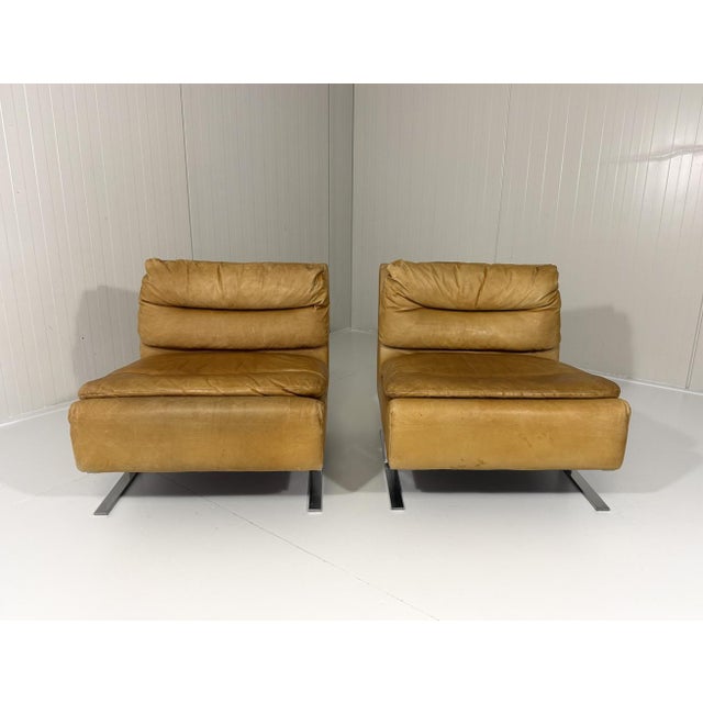 Special Lounge Chairs in Leather and Chrome, 1960s, Set of 2 For Sale - Image 11 of 18