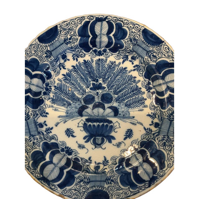 18th Century Delft “Peacock” Plate, Circa 1750’s For Sale - Image 5 of 6