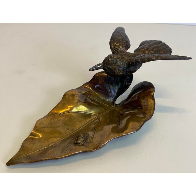 French Art Deco Bronze Hummingbird Vide-Poche Attributed to Louis-Albert Carvin For Sale In Miami - Image 6 of 7