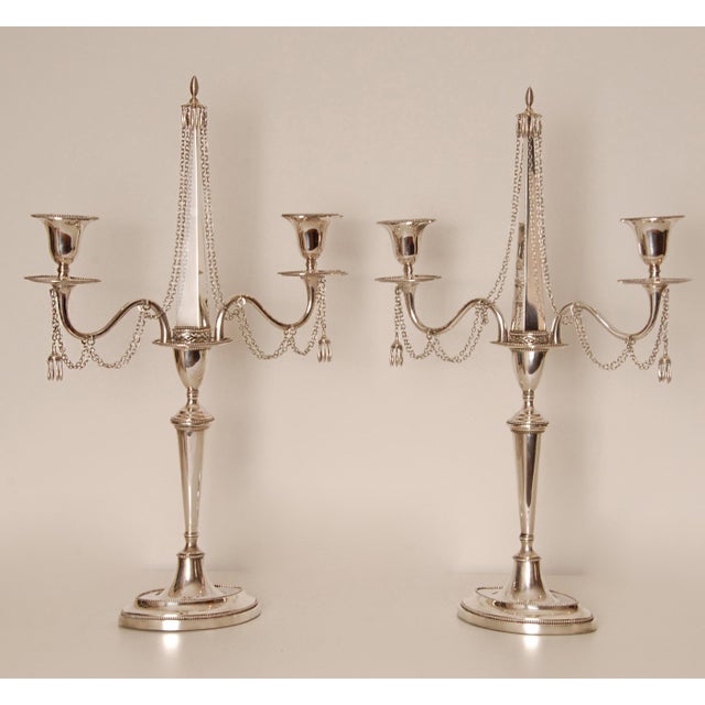 Antique Empire Sterling Silver Candleholders, 1853, Set of 2 For Sale - Image 15 of 15