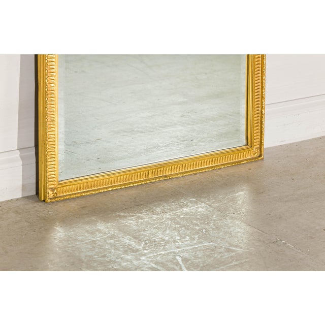 Louis XVI-Style Giltwood Mirror with Allegorical Crest of Triumph and Virtue For Sale - Image 10 of 12