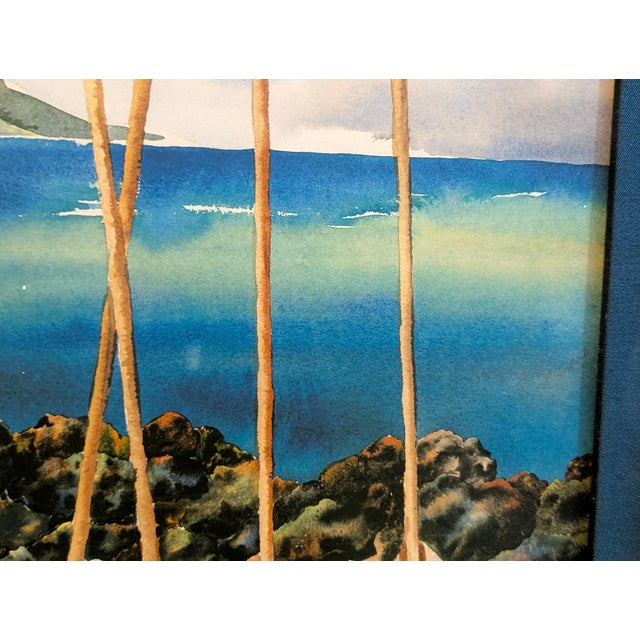 1980s Original Watercolor by Peggy Chun "Spirit of the Paddles" - Hawaiian Canoe (Wa'a) and Paddles (Hoe) For Sale - Image 4 of 6