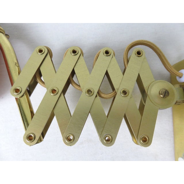 Mid-Century Aluminum and Brass Scissor Lamps, 1950s, Set of 2 For Sale - Image 16 of 18