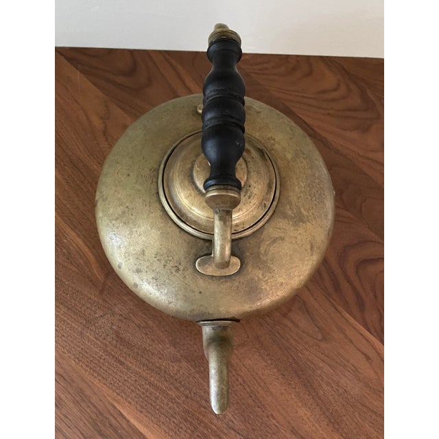 Antique Footed Brass Kettle For Sale - Image 4 of 8