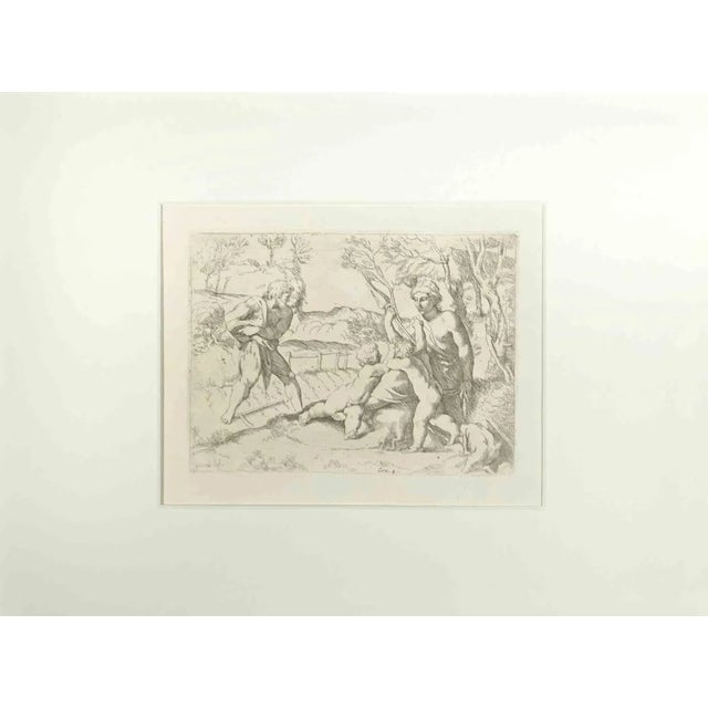 Giovanni Lanfranco, Genesis 4 Old Testament Story, Etching, 1607 For Sale