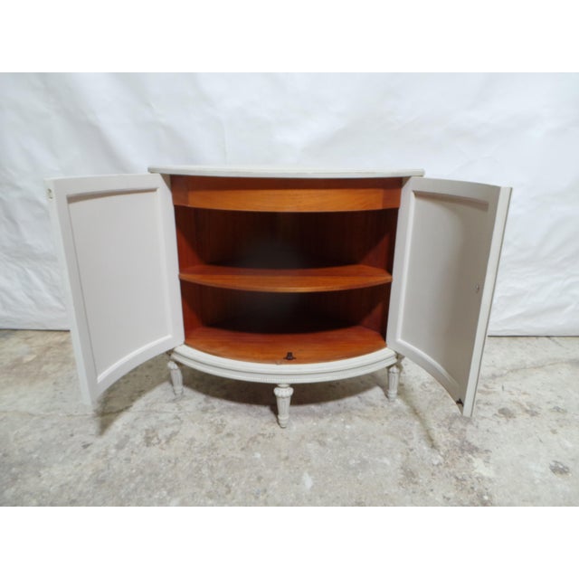 This is a very Unique Swedish Gustavian style 2 door corner cabinet. It was just restored and painted with Milk Paints...