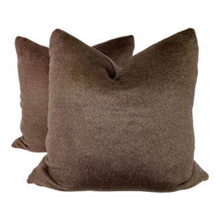 Kravet "Alpaca Drift" in Umber 22" Pillows-a Pair For Sale