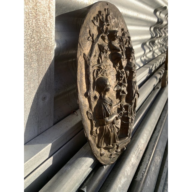 Shabby Chic Antique French Gilt Bronze Plaque Architectural Salvage For Sale - Image 3 of 12