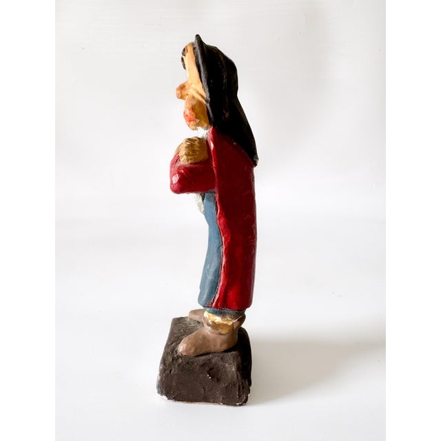 Folk Art Vintage 1940s Snow White & the Seven Dwarfs Chalkware Figures Grumpy, Happy & Sneezy For Sale - Image 3 of 12