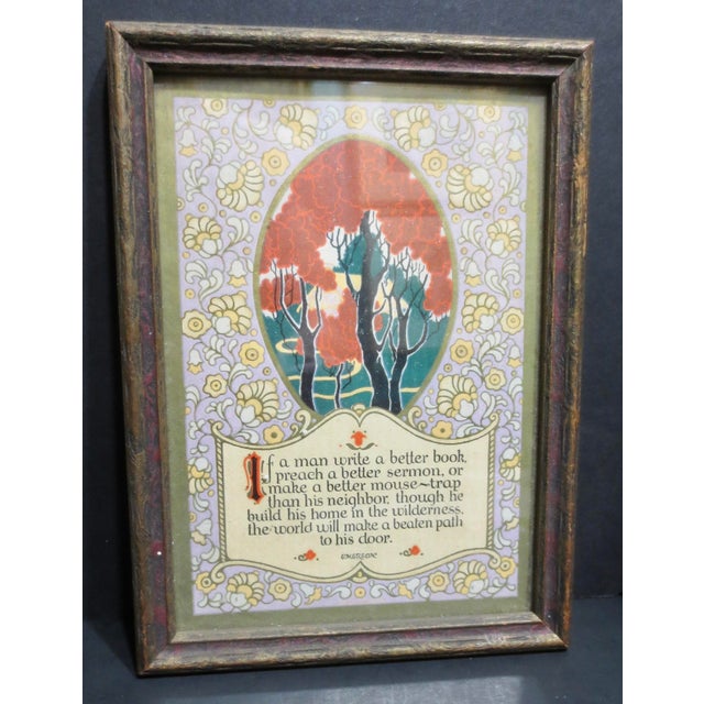 Art Deco Art Deco Framed Motto by Emerson For Sale - Image 3 of 4