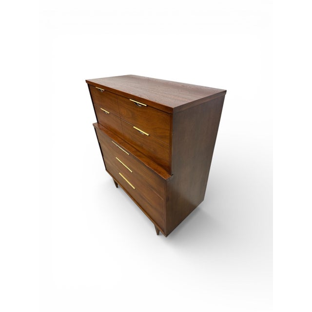 Mid-Century Modern Mid-Century Modern Kent Coffey Tableau Walnut High Chest For Sale - Image 3 of 11
