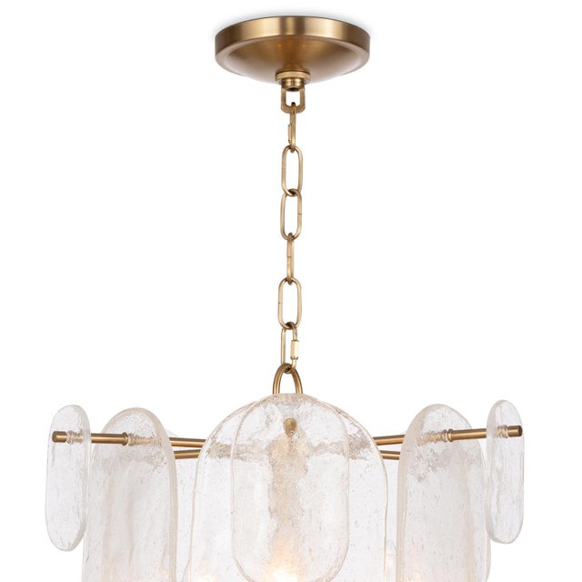 Modern Regina Andrew Echo Glass Pendant, Natural Brass For Sale - Image 3 of 6