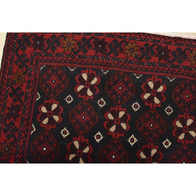 Baloch Rug 3'4'' X 6'5'' Blue Wool Vintage Tribal Hand-Knotted Oriental Carpet For Sale In Philadelphia - Image 6 of 12
