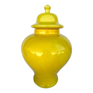 W & J Sloan Bright Yellow Ginger Jar For Sale