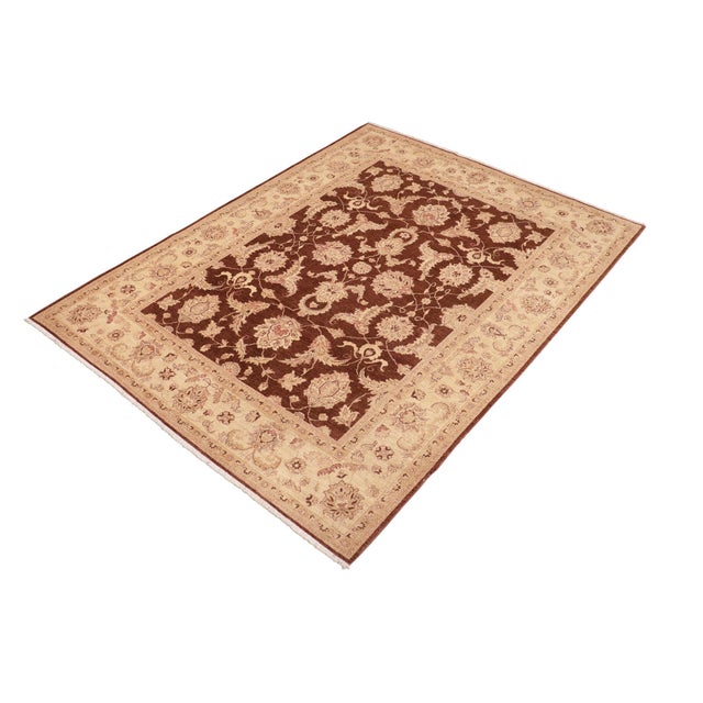 Rustic Classic Ziegler Brown Beige Hand-Knotted Wool Rug - 8'2'' X 9'8'' For Sale - Image 3 of 8