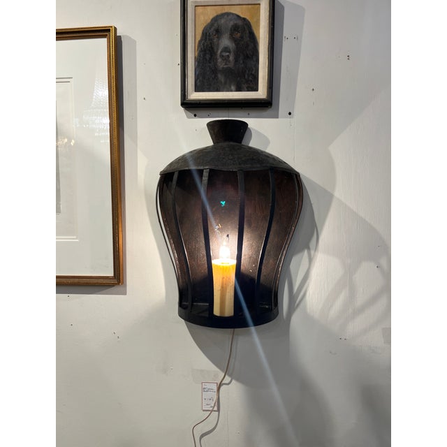 Antique Hand Forged Wrought Iron Sconces - a Pair For Sale - Image 9 of 9