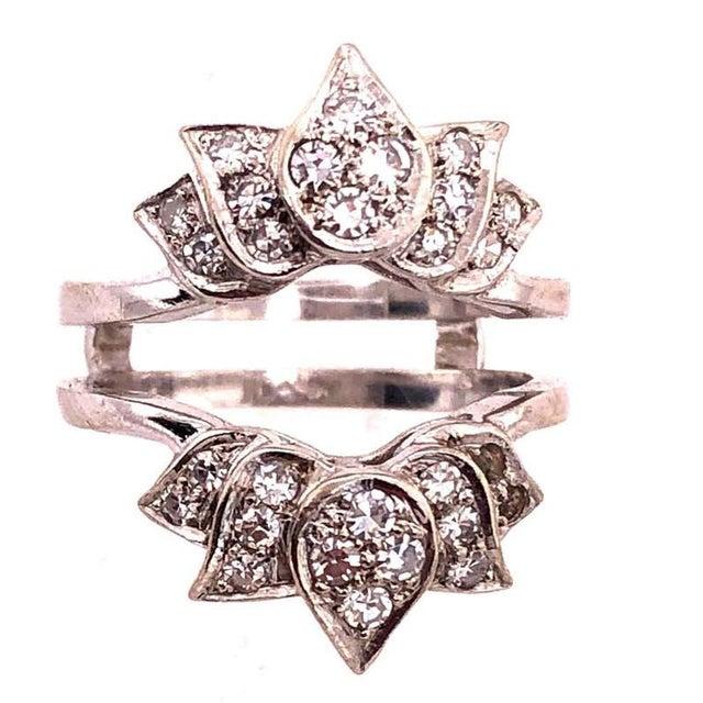 14 Karat White Gold Interlocking Engagement Ring Guard For Sale - Image 10 of 10