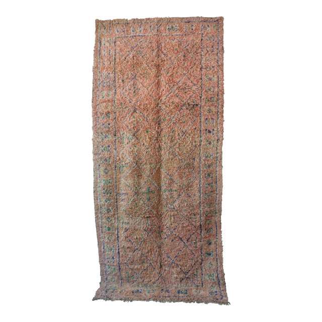 Moroccan Vintage Rug - 5'1" X 11'10" Ft For Sale