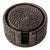 Artifacts Rattan Round Coasters with Box in Tudor Black - 7 Pieces For Sale