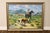 High Quality Western Cowboy on Horse Oil Painting on Canvas 55" x 43" Signed 'S. T. Cesent' in Gold Gilt Frame. Painting...